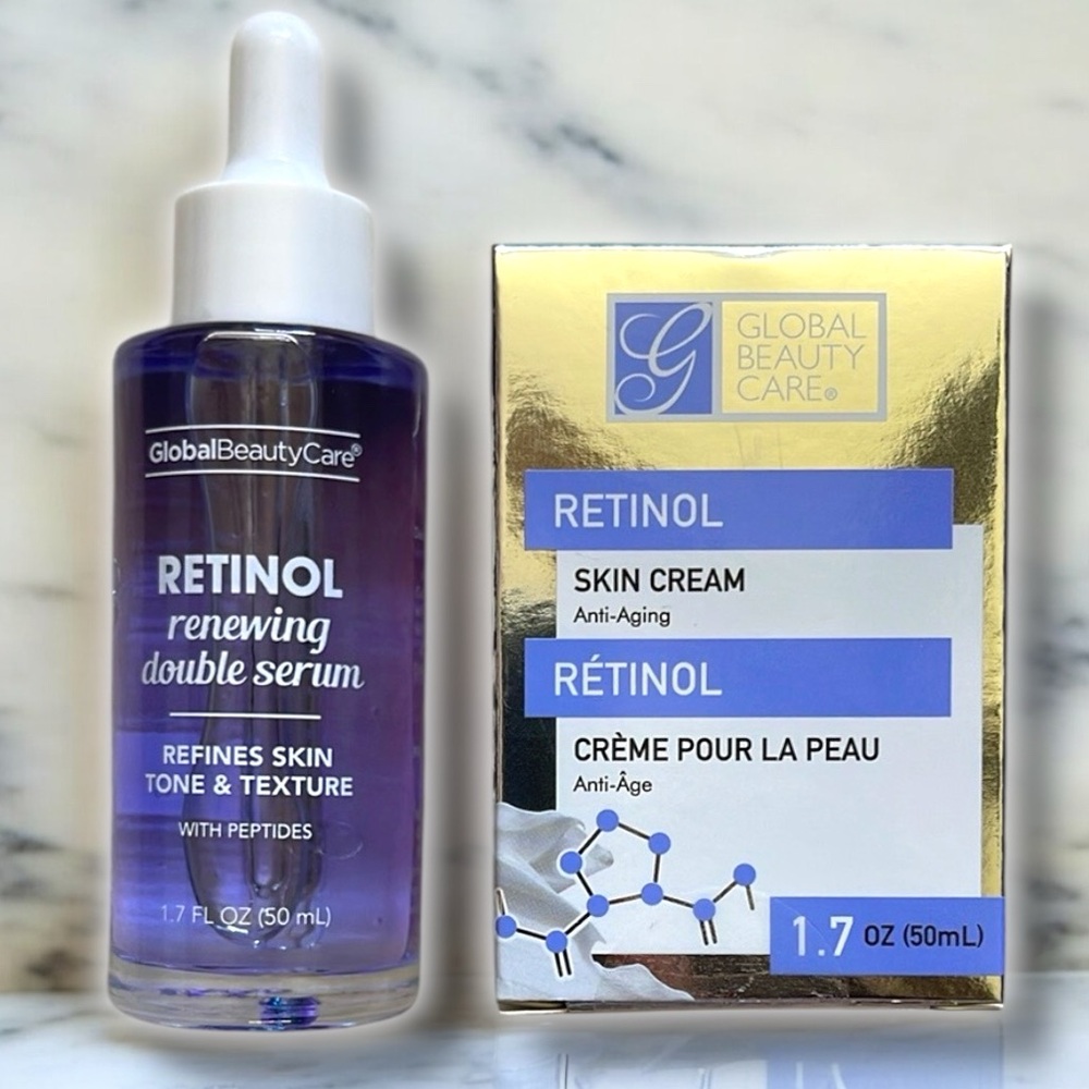 Global Beauty Care Retinol Renewing Serum & Anti-Aging Skin Cream 2-Piece Set